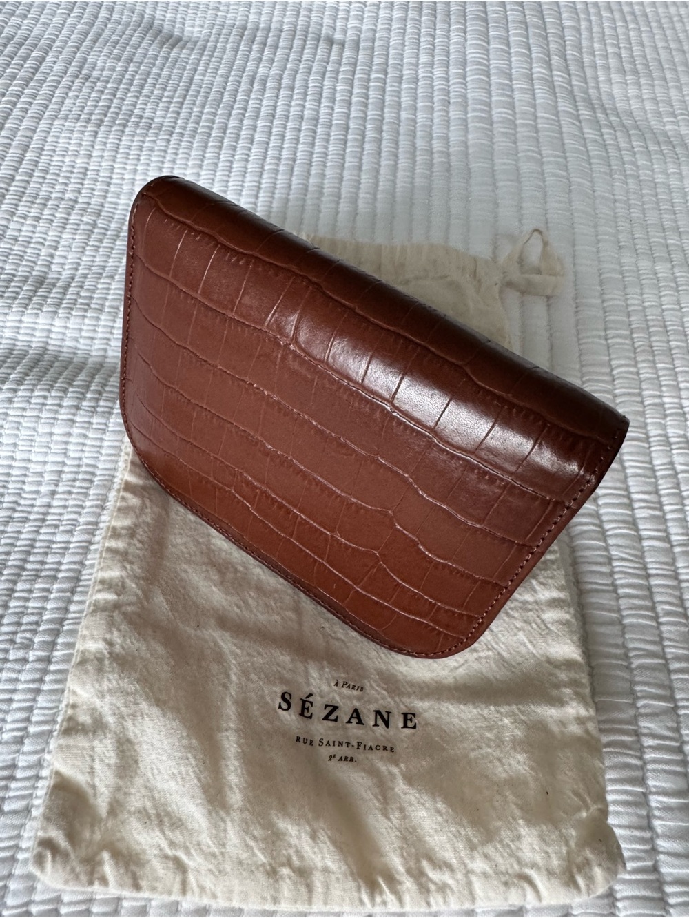 Sézane Victor Brown Croco Wallet